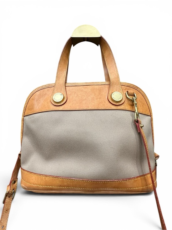 Dooney & Bourke Handbags - Vintage Dooney & Bourke Cabriolet USA Canvas & Leather Satchel Crossbody Bag